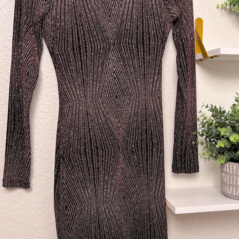 Elegant Black and Silver Geometric Dress